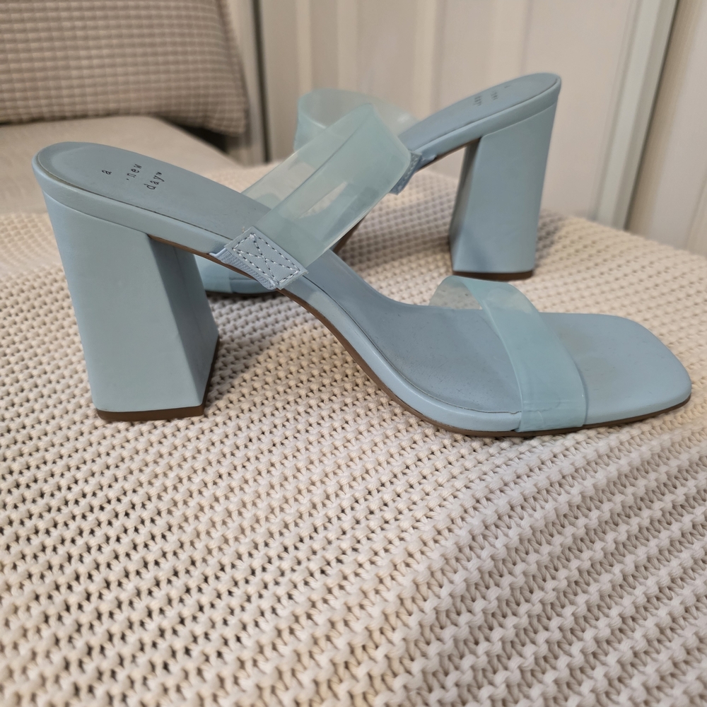 a new day Light Blue Block Heel Sandals